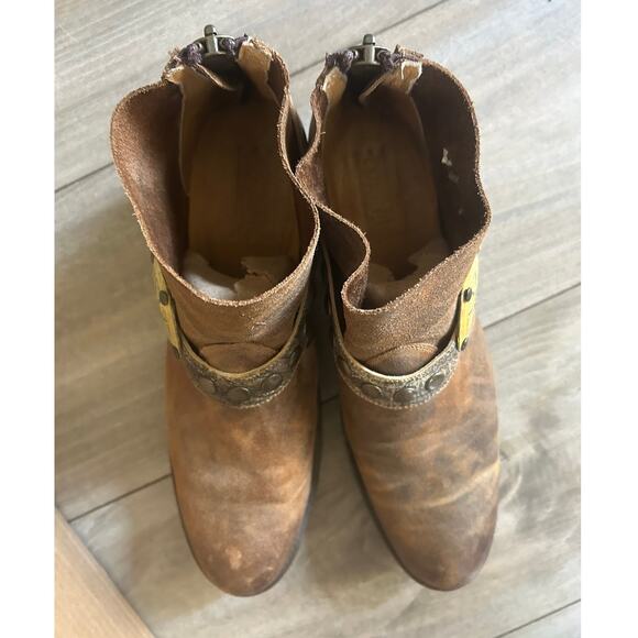 Circle G by Corral Western Cowboy Short Booties Burnished Brown Strap Size 9.5 - Picture 3 of 15